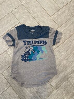 Triumph Gray & Navy Motorcycle Graphic Short-Sleeve Tee